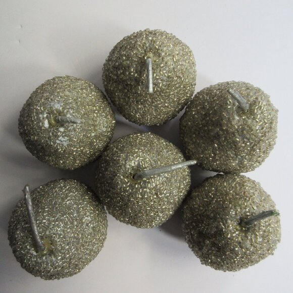 Silver Beaded Pear Christmas Fruit Holiday Tree Ornaments Decor Set of  14 - Picture 11 of 14